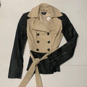 Tan Jacket Leather Sleeves